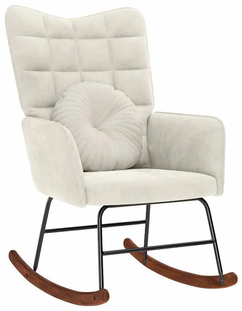 krémszínű bársony hintaszék