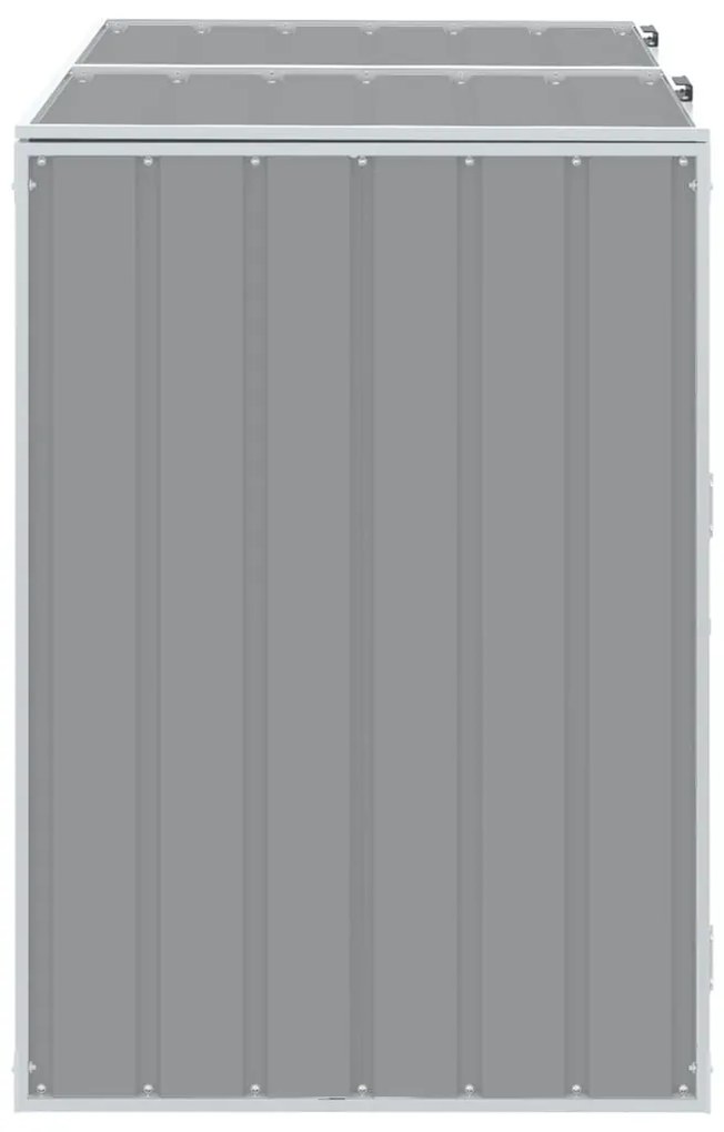 szürke acél kerekes szemetes tároló dupla tárolókhoz 138 x 79 x 117 cm