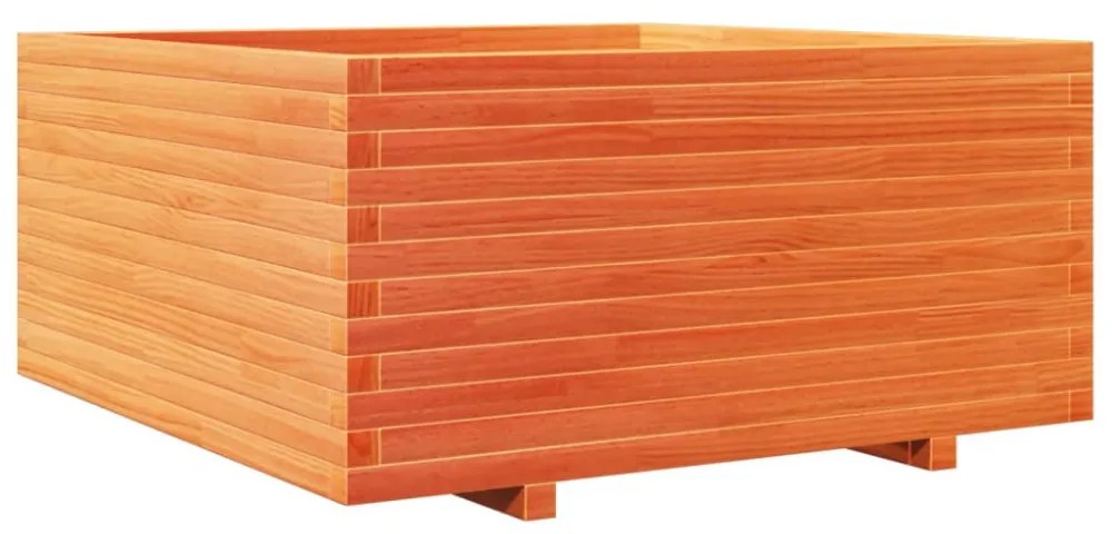 viaszbarna tömör fenyőfa kerti virágláda 100 x 100 x 49,5 cm