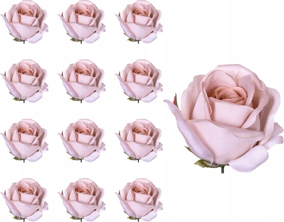 Rózsa fej capuccino 12 db-os művirág szett