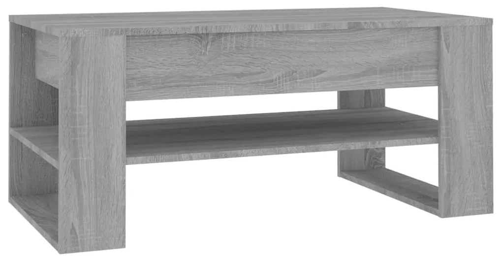 Szürke sonoma színű szerelt fa dohányzóasztal 102 x 55 x 45 cm