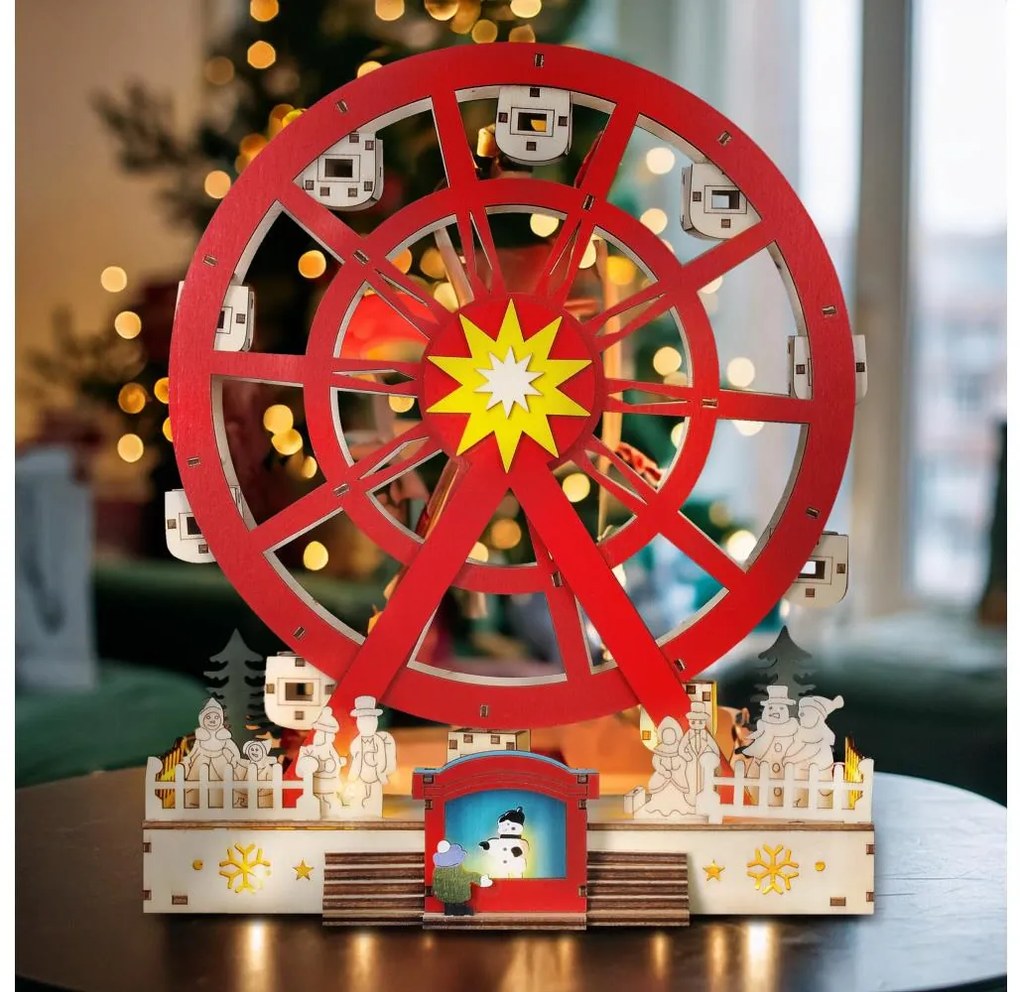 Solight 1v277 - LED karácsonyi dekoráció LED/2xAA/meleg fehér körhinta