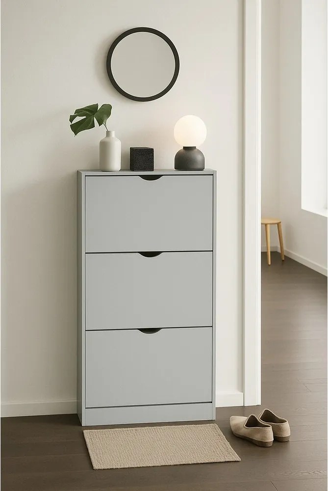 Szürke billenő ajtós cipőtartó 60x118x24 cm Stelo – Bonami Essentials