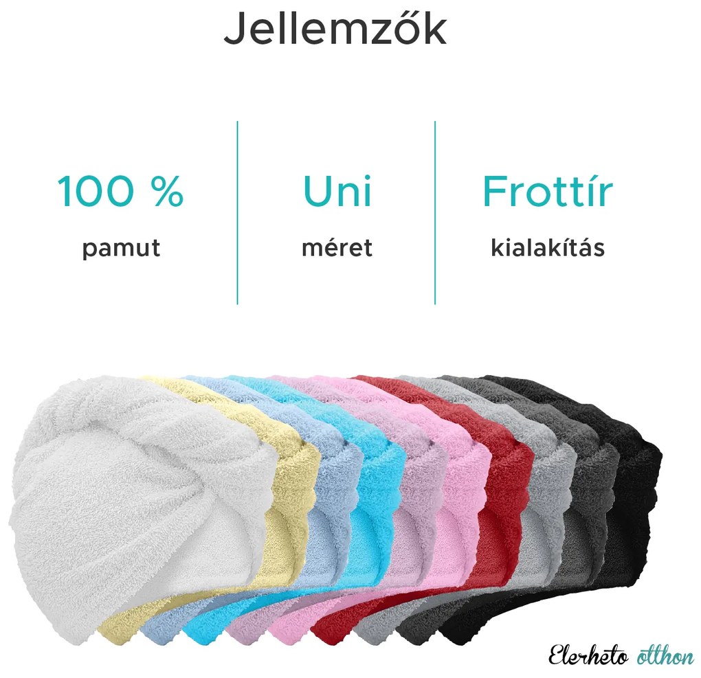 Gyorsan száradó frottír hajturbán bézs, 100% pamut