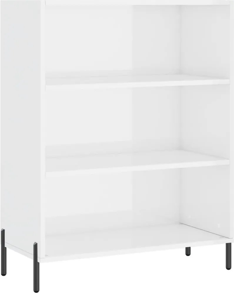 vidaXL magasfényű fehér szerelt fa polcos szekrény 69,5 x 32,5 x 90 cm