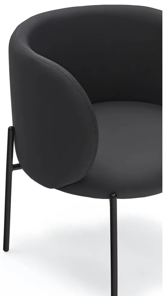 Fekete műbőr fotel Mogi - Teulat