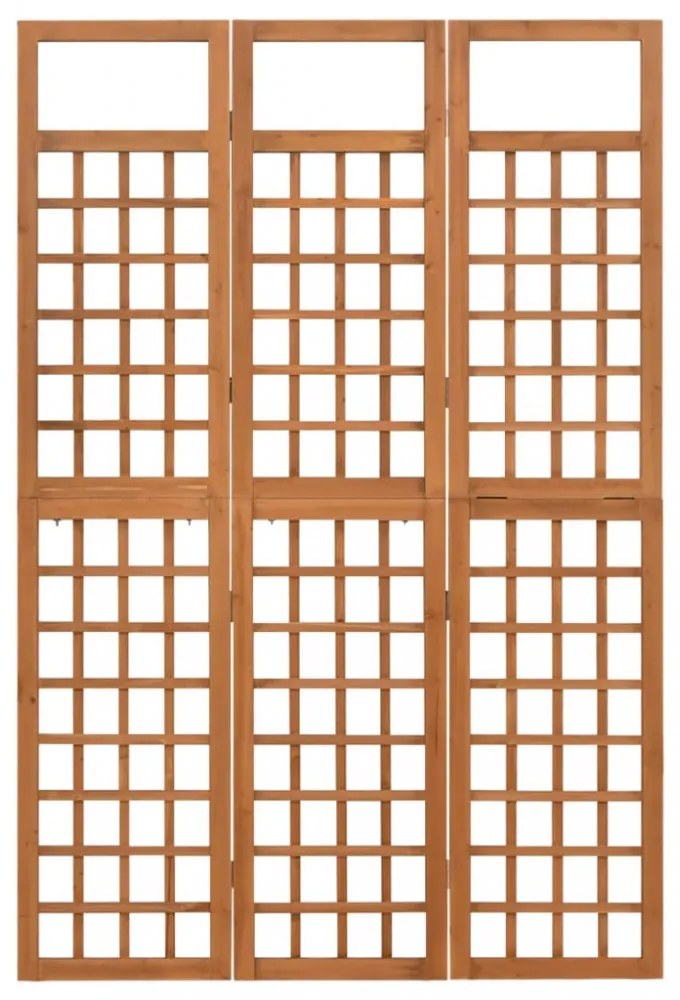 3 paneles tömör fenyőfa térelválasztó/lugasrács 121 x 180,5 cm