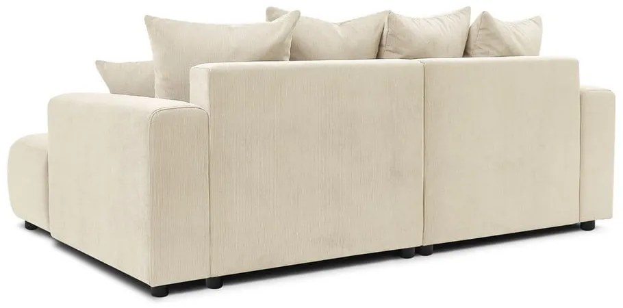 Krémszínű bársony sarokkanapé Enjoy – Bobochic Paris