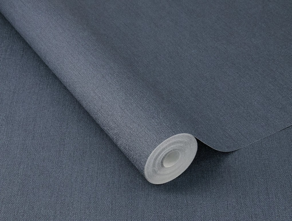 Vinyl tapéta flizelin mosható vászon utánzat sötétkék len