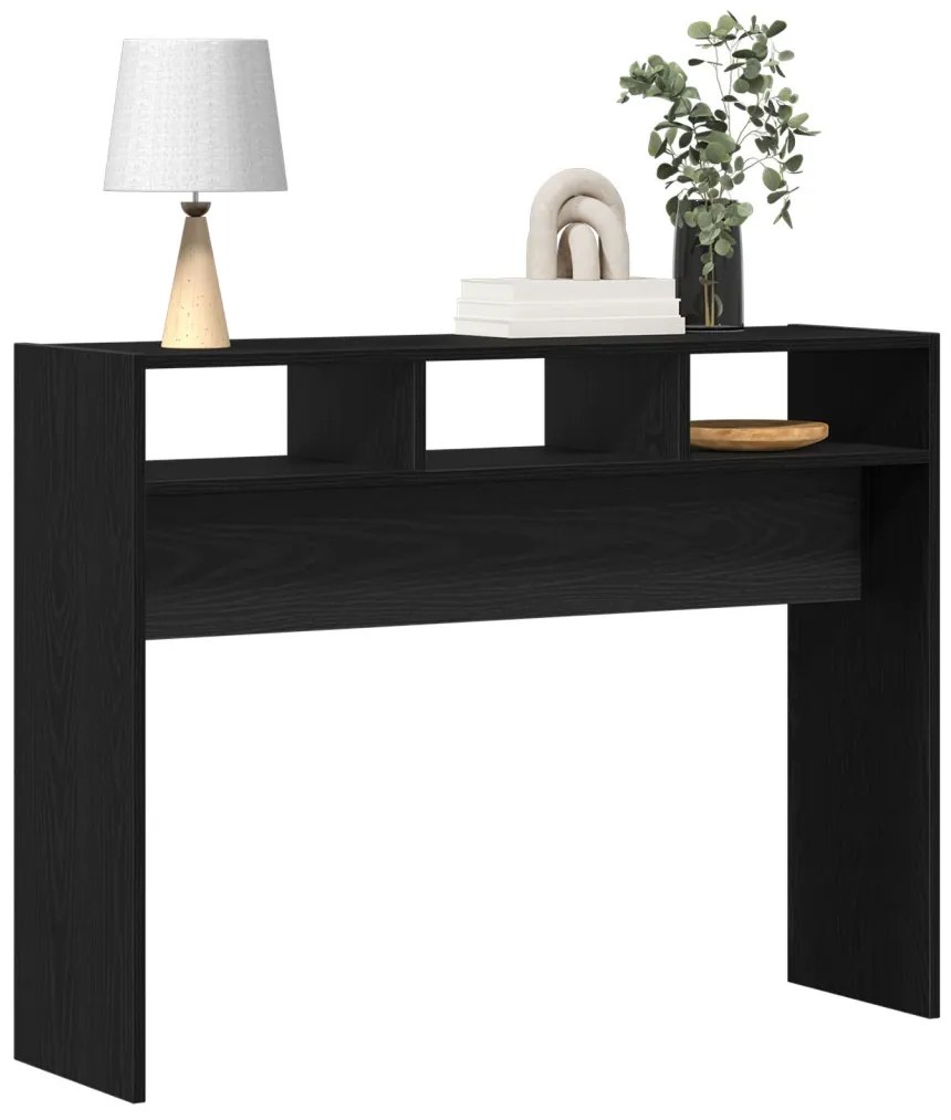 Fekete Tölgy Konzolasztal 105x30x80 cm Műanyag