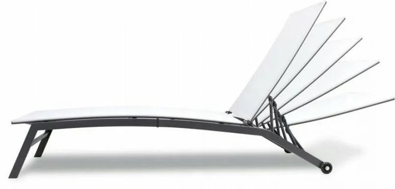 Kerti nyugágy kerekekkel, szürke, 195 x 90 x 63 cm