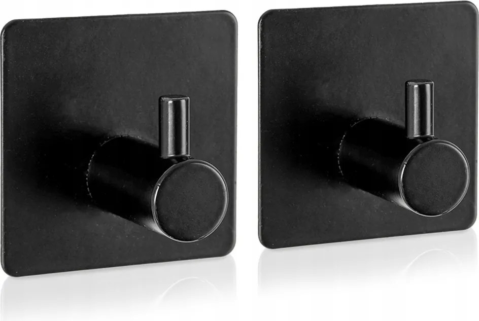 Akasztós Akasztó Öntapadós Fekete Fém Fürdőszoba Konyha 2 Db