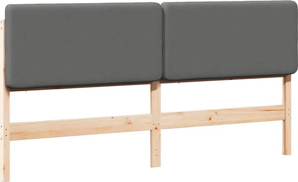 vidaXL Kárpitozott fejtámla fejtámlával Barna és Világosszürke 200 cm