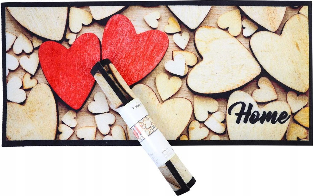 Csúszásgátló szőnyeg Lábtörlő Home Szívek 66X150