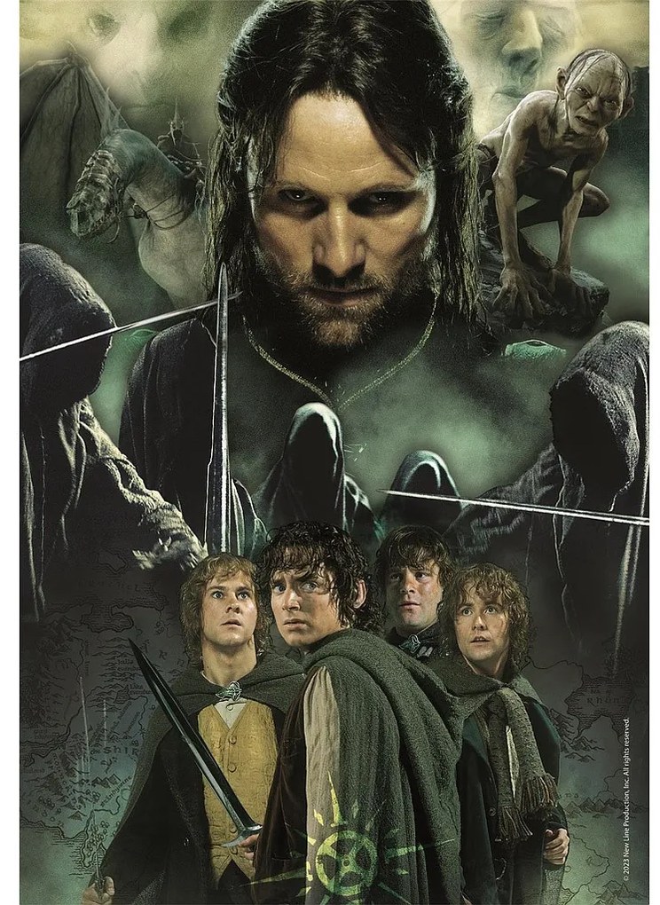 A Gyűrűk Ura Aragorn & Hobbits 1000 db-os Compact puzzle Clementoni