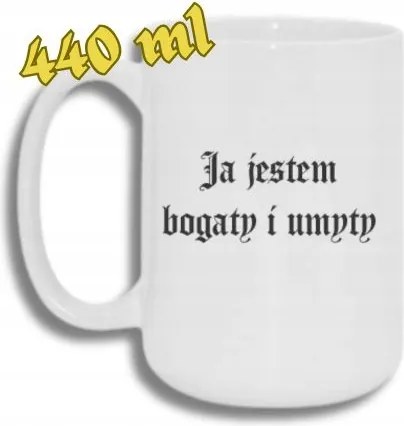 Bögre Fehér Nagy 440ML Vicces Ajándék 1670 Gazdag Vagyok És Mosott