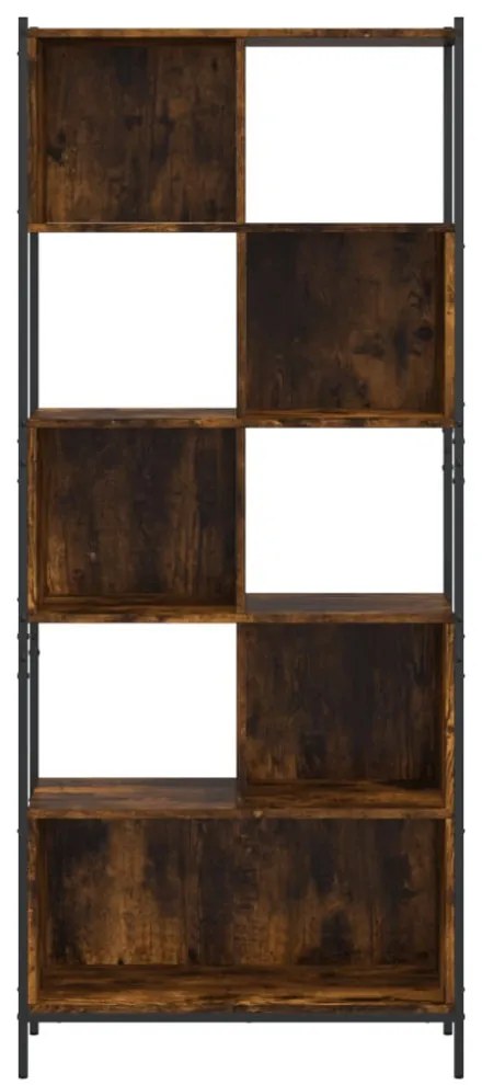 füstös tölgy színű szerelt fa könyvszekrény 72x28x172 cm