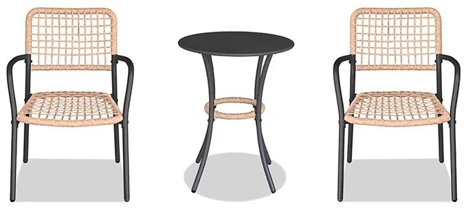 Erkély Bútorszett, Fém + Polyrattan, Bézs. AZ-L1103 NAT