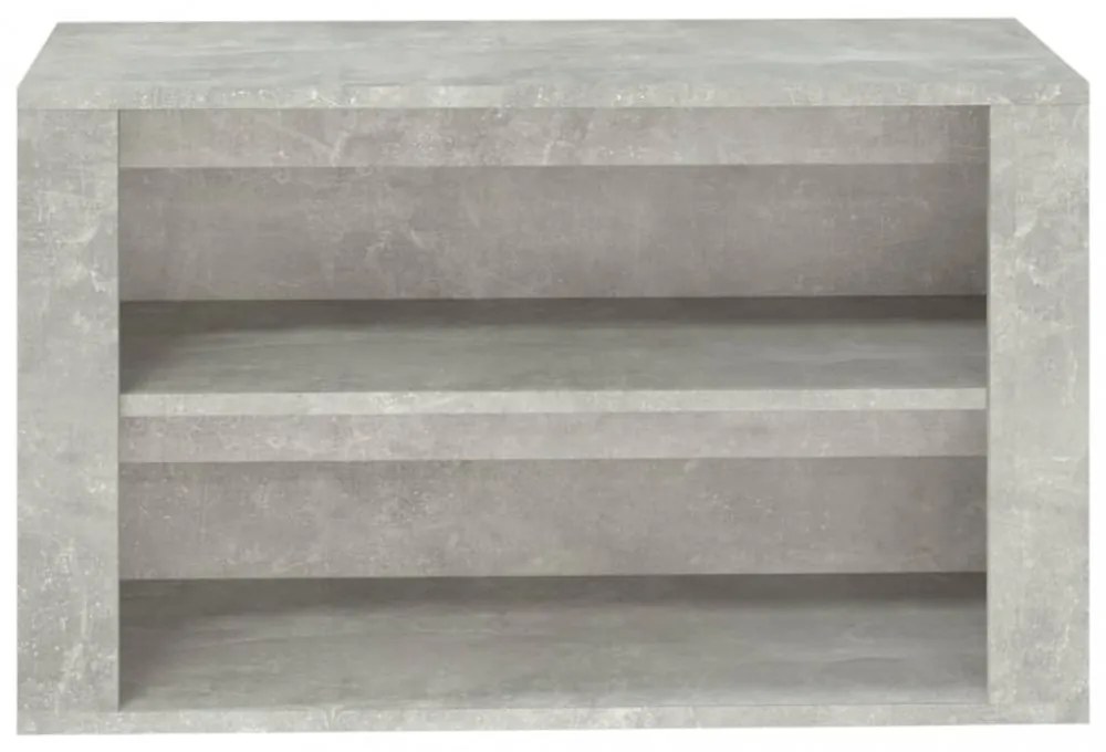 betonszürke szerelt fa cipőtartó 75 x 35 x 45 cm