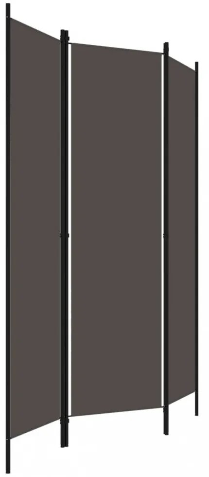 antracitszürke 3 paneles paraván 150 x 180 cm