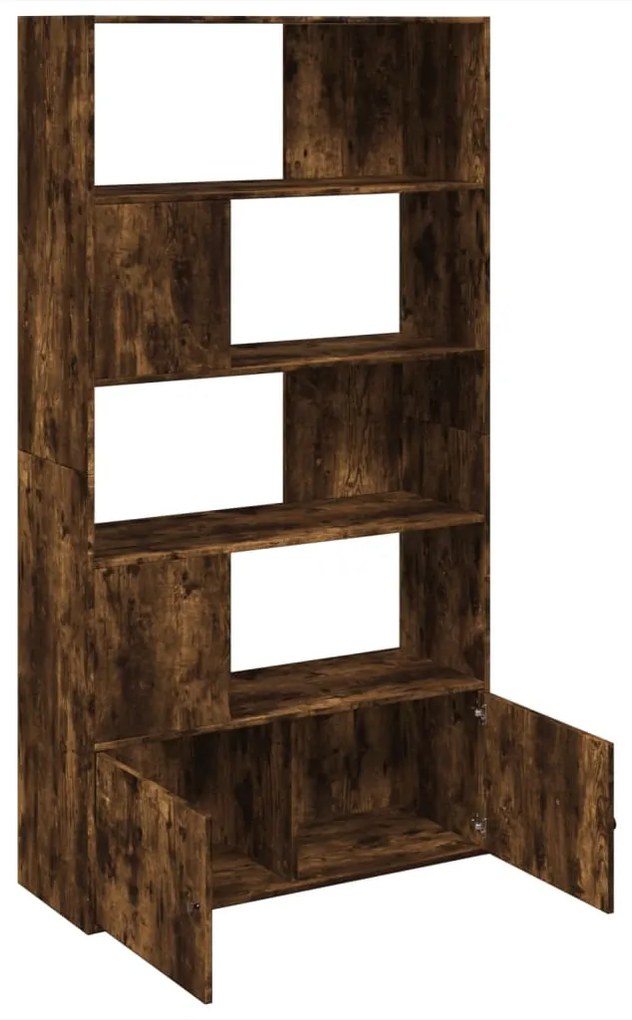 füstös tölgy színű szerelt fa könyvespolc 100 x 36 x 189 cm