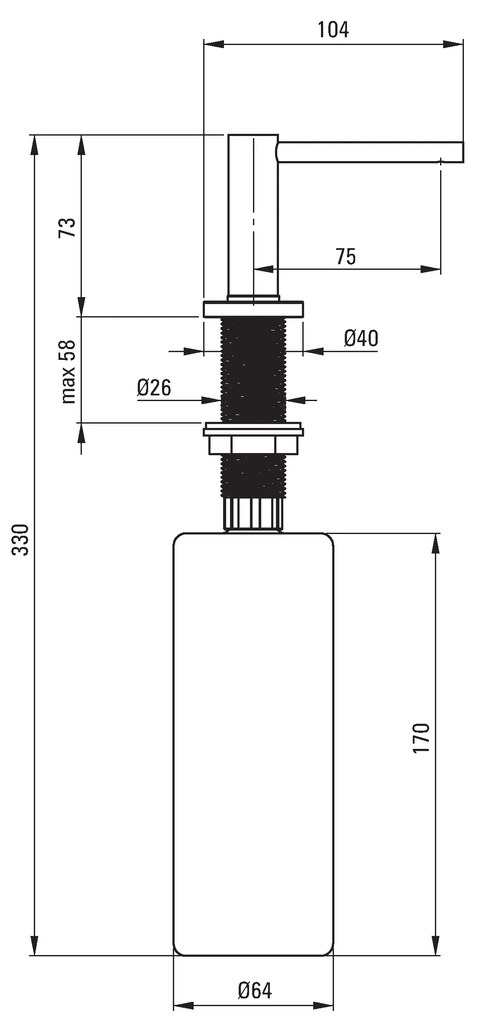 Deante Aster, mosogatószer adagoló konyhai mosogatóhoz hosszú kifolyóval 500ml, króm, ZZZ_00DD