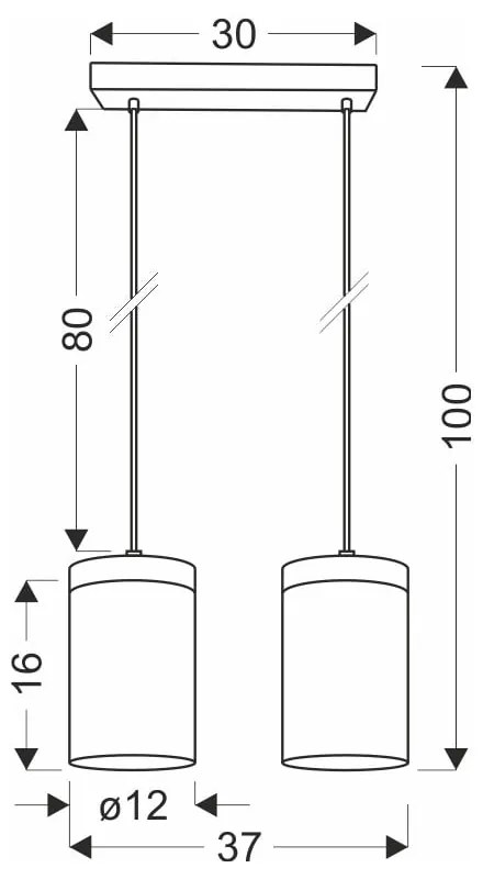 Fekete-natúr színű függőlámpa üveg búrával ø 12 cm Wels – Candellux Lighting