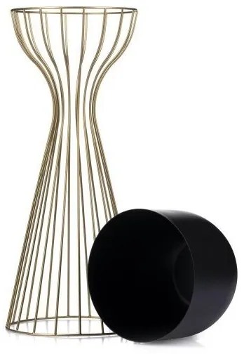 Fém virágcserép LOFT 56x20 cm arany/fekete