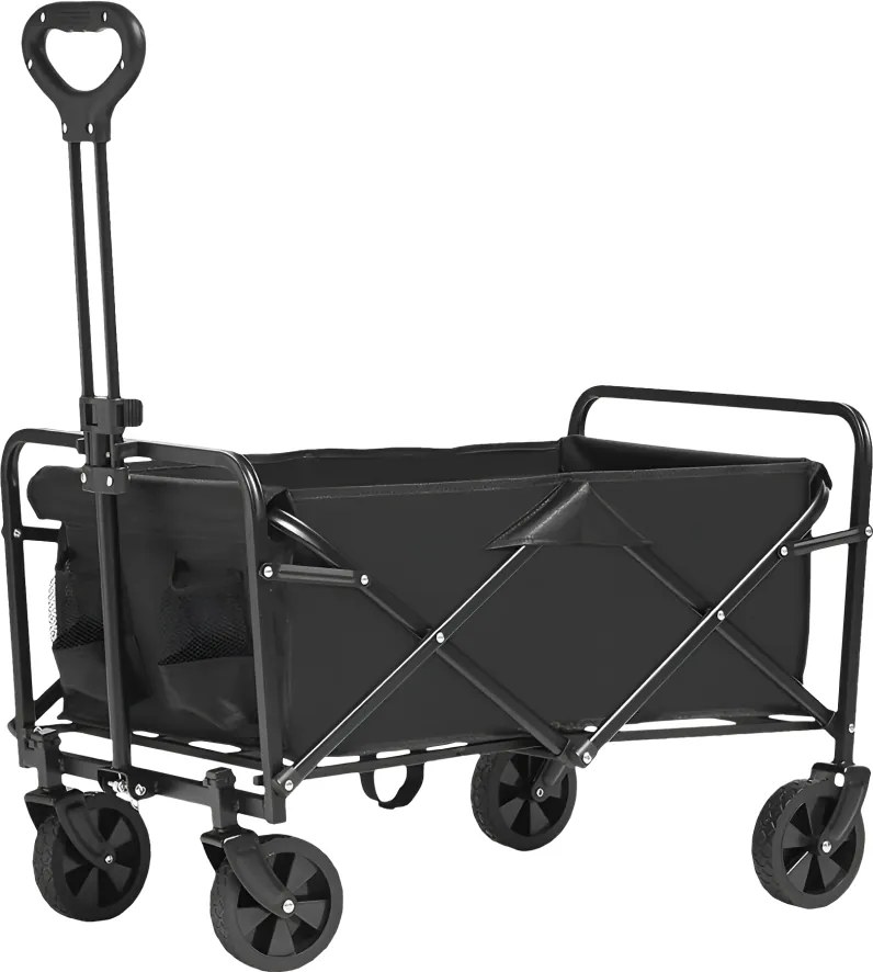 Kerti kocsi, összecsukható, fekete, KARIL