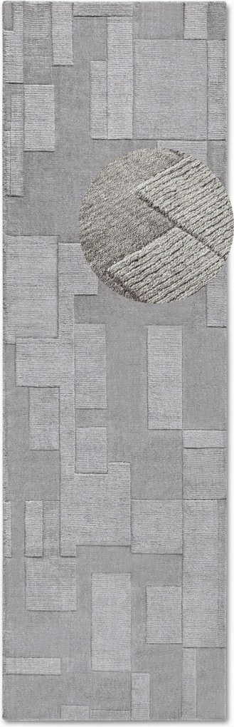 Futószőnyeg folyosóra 80x250cm, szürke modern 3D minta