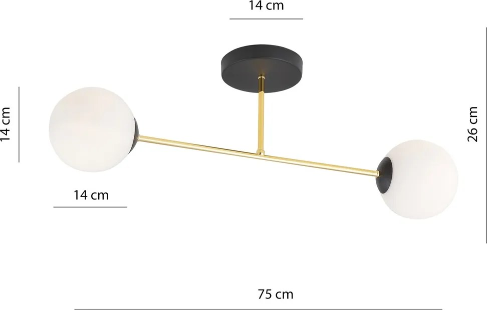 Emibig modern mennyezeti lámpa magnum fehér fekete arany emi1233/2