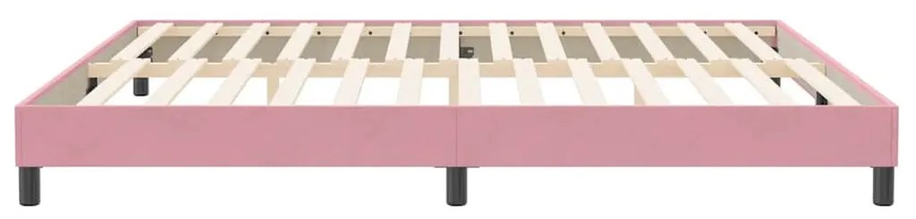 vidaXL rózsaszín bársony rugós ágy matrac nélkül 200x220 cm