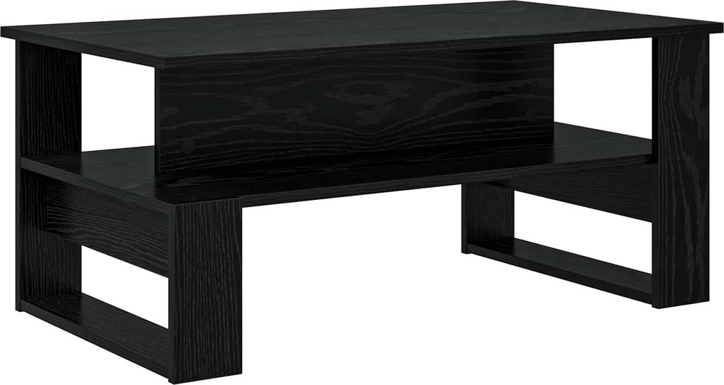 vidaXL Dohányzóasztal Fekete tölgy 90 x 50 x 40 cm Faanyag
