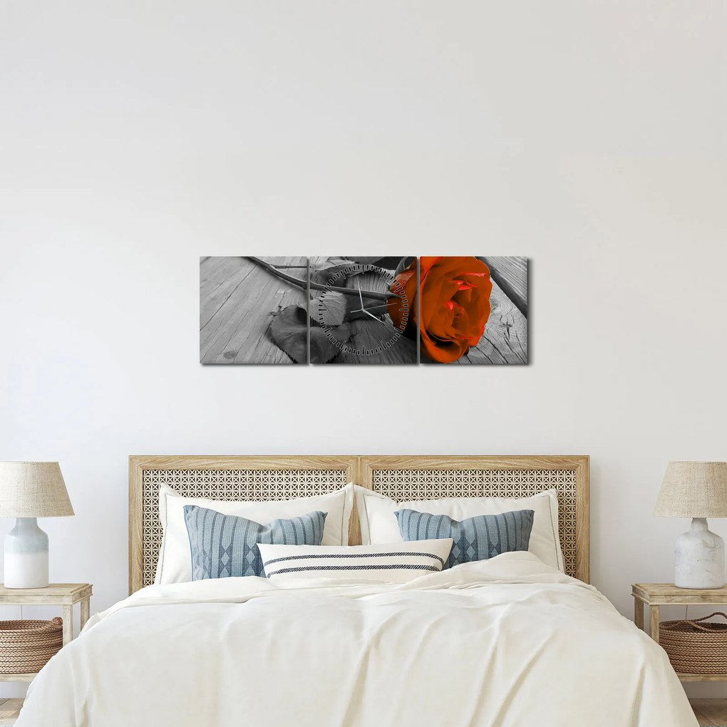 Kép - Narancs Rózsa (órával) (90x30 cm)