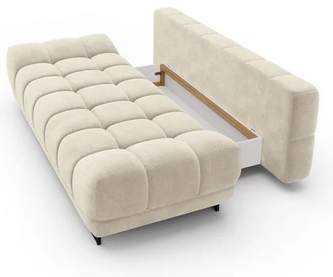 Cirrus bézs háromszemélyes kinyitható kanapé bársony kárpittal - Windsor &amp; Co Sofas