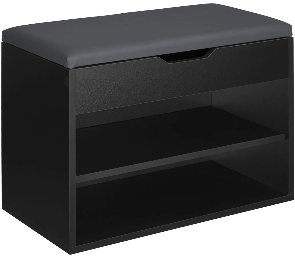 TecTake GmbH 403615 jasmina cipőtároló pad 60x30x43,5cm - fekete