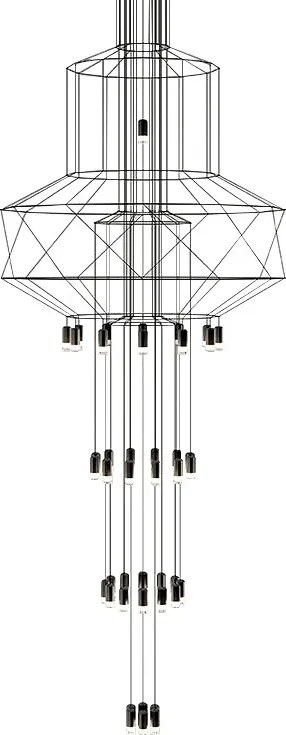 KING HOME JD0032-43P FLUSSO Modern Led Függesztett Lámpa Fekete G9 IP20