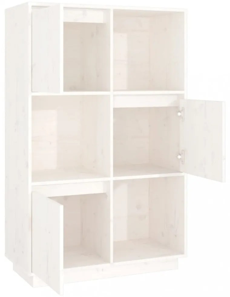 fehér tömör fenyőfa magasszekrény 74x35x117 cm