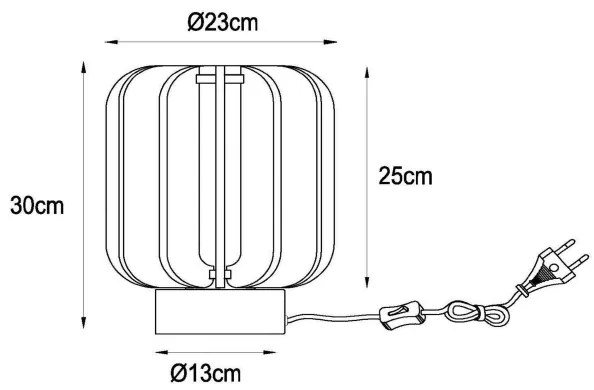 Lucide 45592/01/36 - Asztali lámpa RAFAL 1xE27/40W/230V fekete/szürke