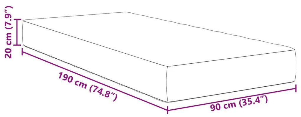 Ágy Matrac matracmal Kék 90 x 190 cm szövet