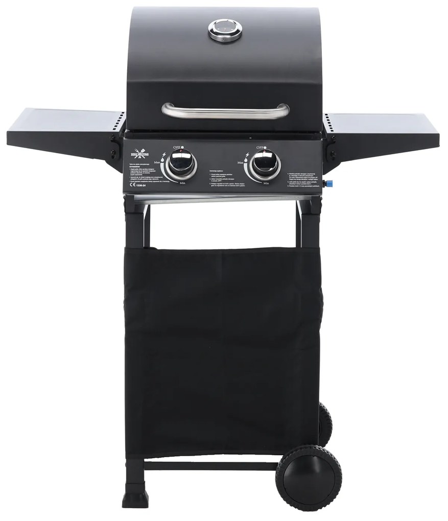 Gázgrill lehajtható oldalasztalokkal - 93,5×53×109 cm