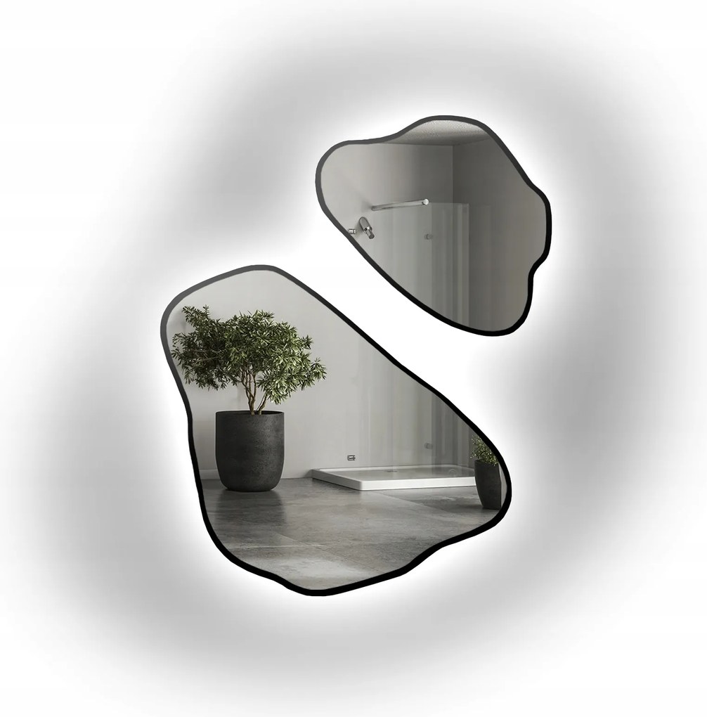 Morion tükör szett fekete keretben, Led háttérvilágítással 130X161