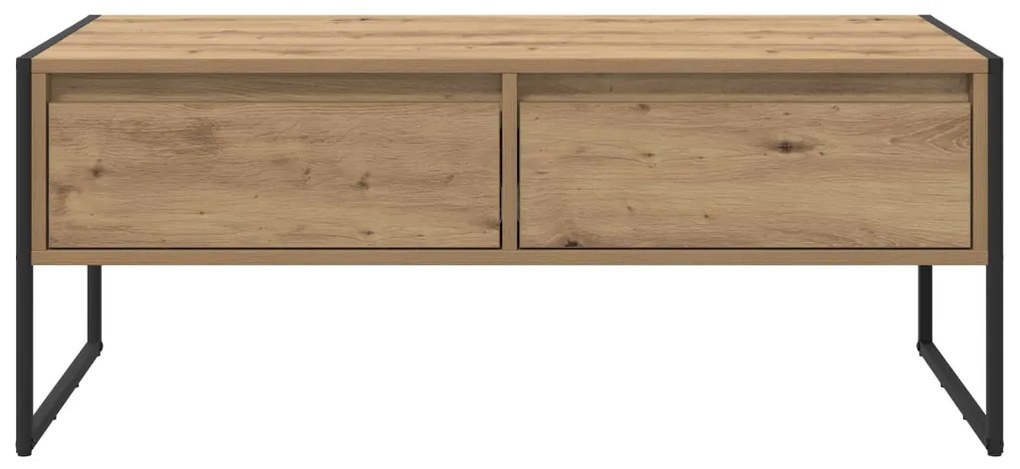 vidaXL Dohányzóasztal fiókkal Művészi tölgy 100 x 46 x 40 cm Faanyag