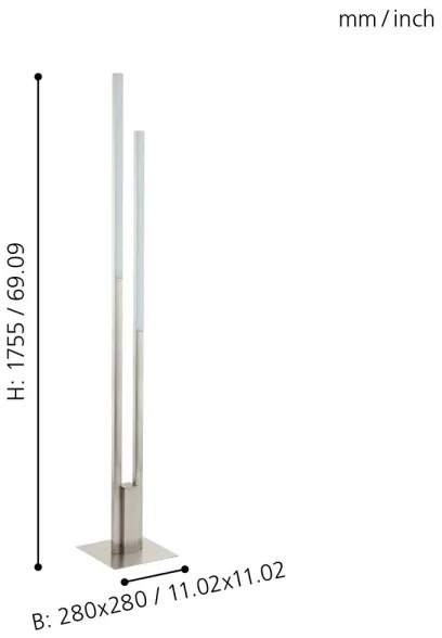 Eglo 33323 - LED RGBW Dimmelhető állólámpa FRAIOLI-C 2xLED/17W/230V