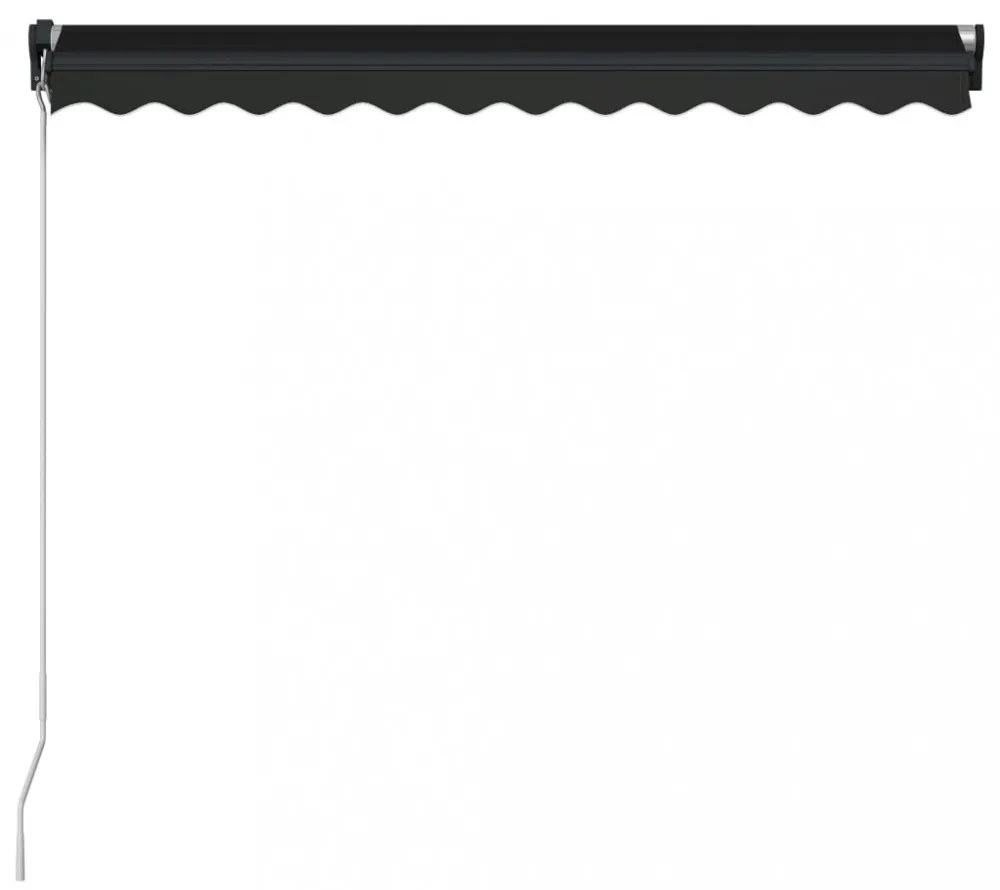 antracitszürke kézzel kihúzható LED-es napellenző 300 x 250 cm