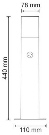 Kültéri lámpa NEW YORK szenzorral 1xE27/12W/230V IP44 44 cm antracit