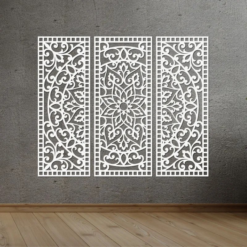 Faldekoráció háromrészes mandala panel | AURELIA