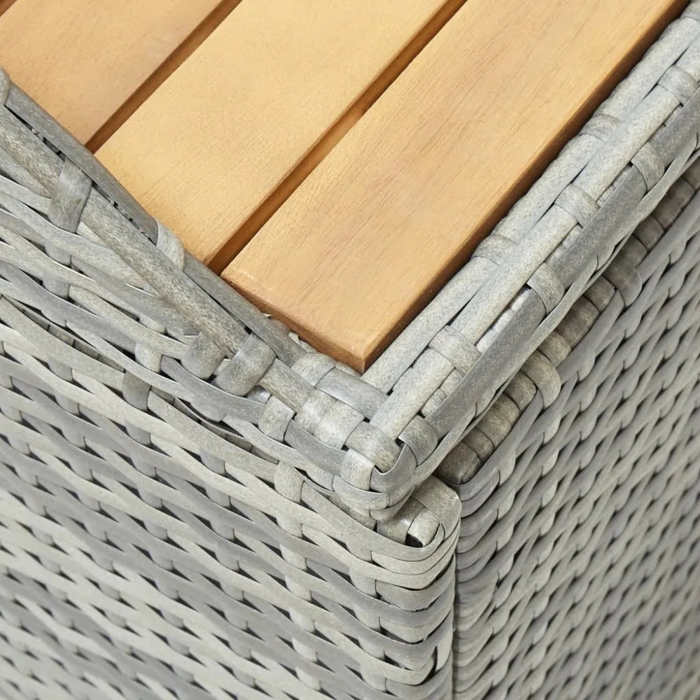 szürke polyrattan kerti tárolópad 120 cm