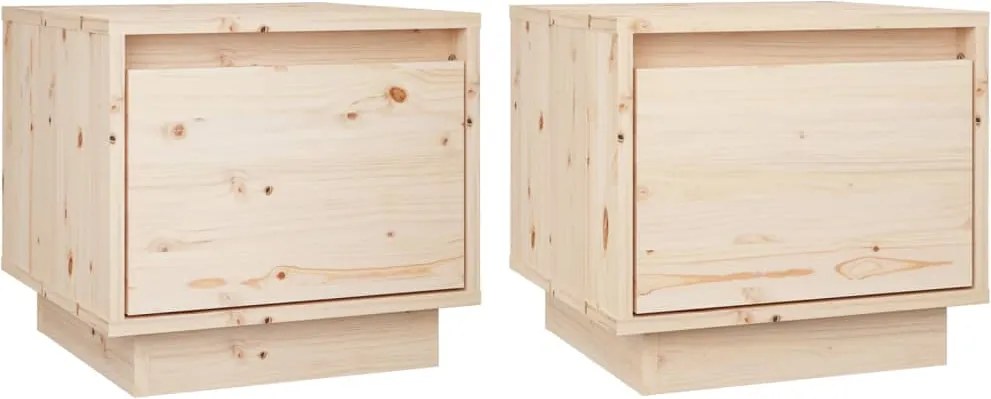 vidaXL 2 db tömör fenyőfa éjjeliszekrény 35 x 34 x 32 cm