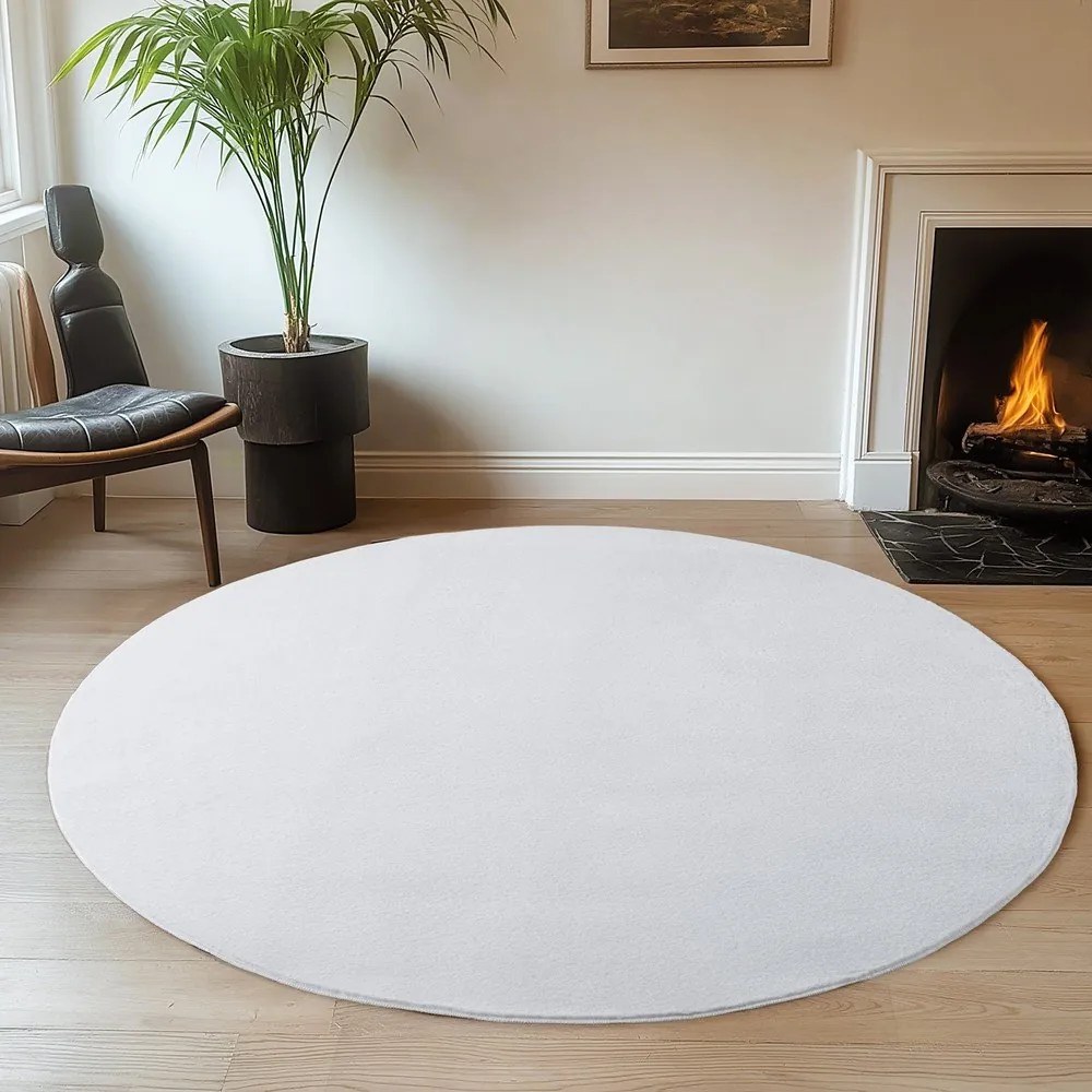 Fehér kerek szőnyeg ø 160 cm Joy 1400 – Ayyildiz Carpets